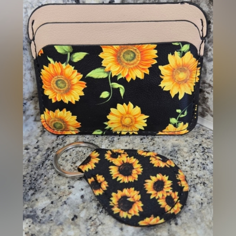 Sunflower Cardholder/Coinholder and matching Keychain